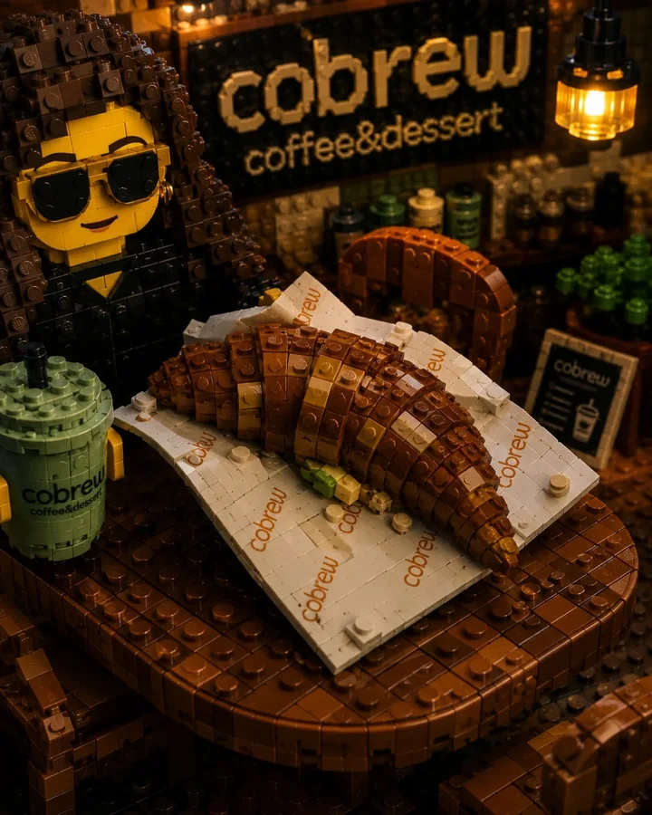 coBrew imza sandviç ve kruvasan sunumu