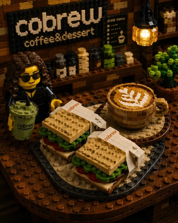 coBrew sandviç ve latte art sunumu