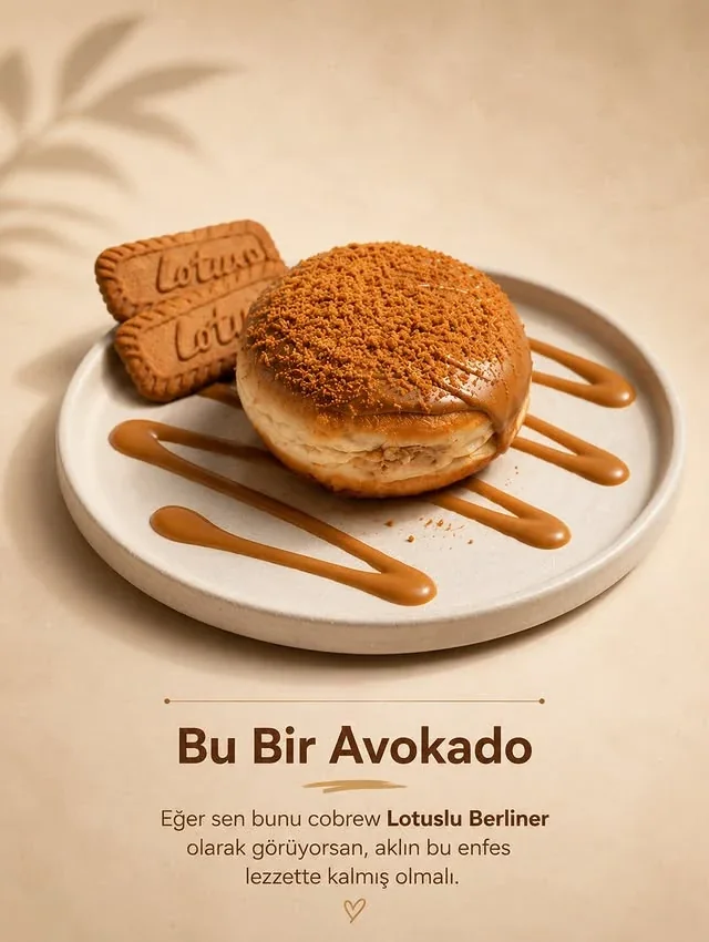 coBrew lotus aromalı tatlı sunumu